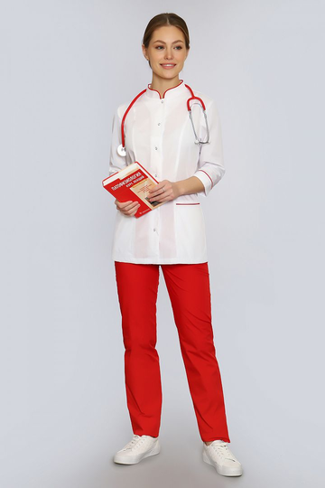 красный медицинский костюм женский